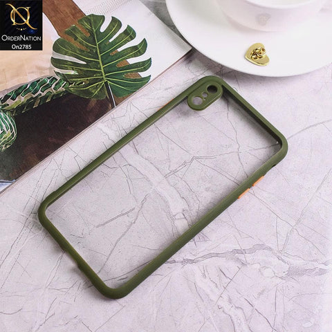 iPhone XS / X - Green - Camera Protection Shiny Acrylic Anti-Shock Bumper Transparent Back Case