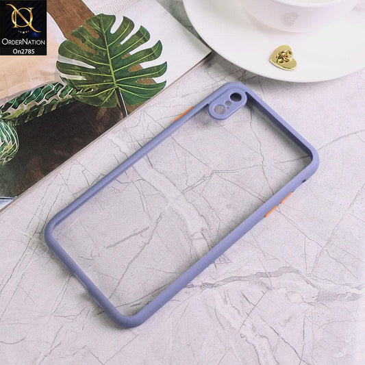 iPhone XS Max - Gray - Camera Protection Shiny Acrylic Anti-Shock Bumper Transparent Back Case