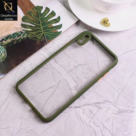 iPhone XS Max - Green - Camera Protection Shiny Acrylic Anti-Shock Bumper Transparent Back Case