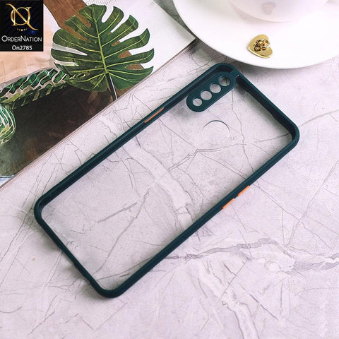 Oppo A31 - Dark Green - Camera Protection Shiny Acrylic Anti-Shock Bumper Transparent Back Case