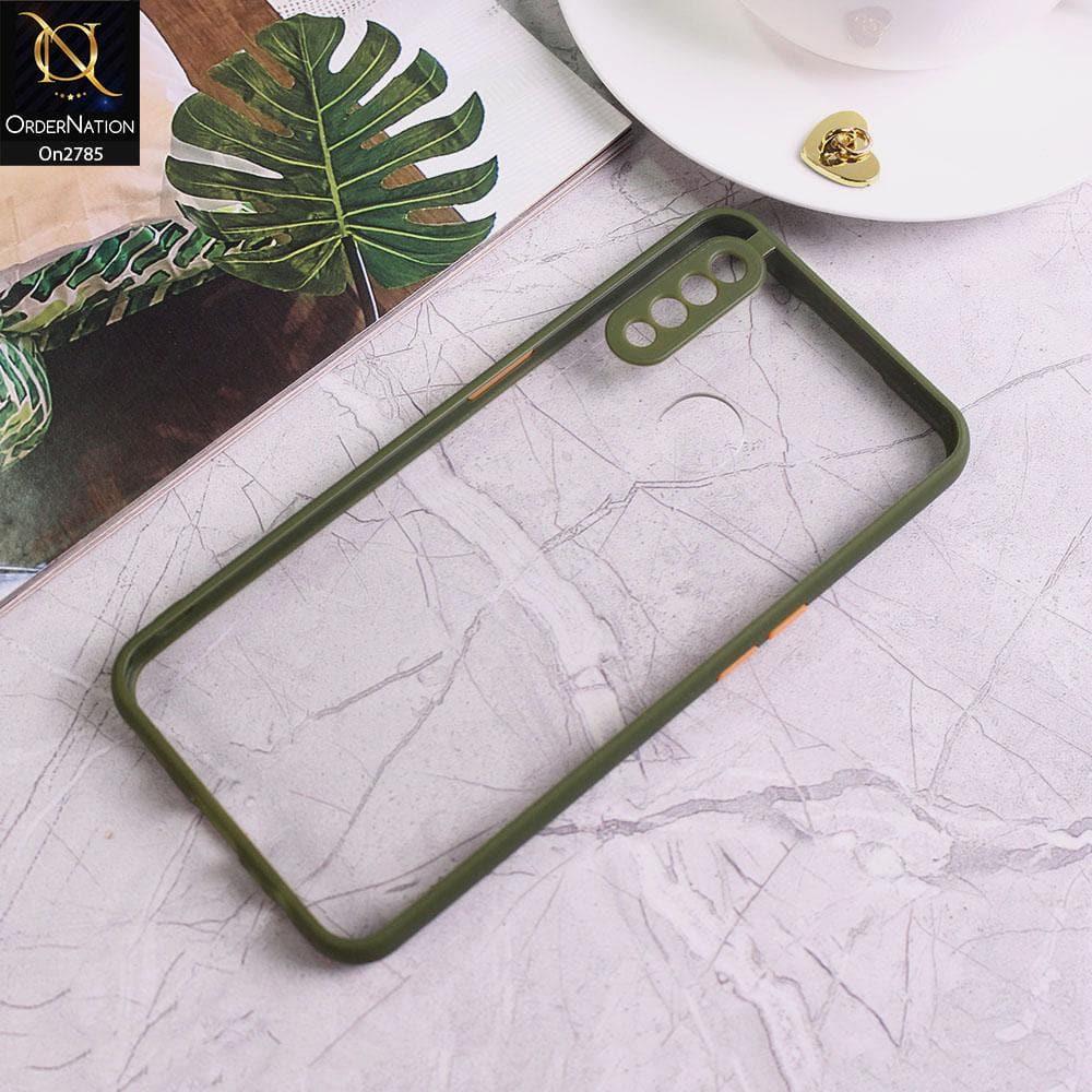 Oppo A8 - Green - Camera Protection Shiny Acrylic Anti-Shock Bumper Transparent Back Case