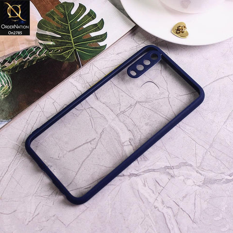 Vivo Y17 - Blue - Camera Protection Shiny Acrylic Anti-Shock Bumper Transparent Back Case