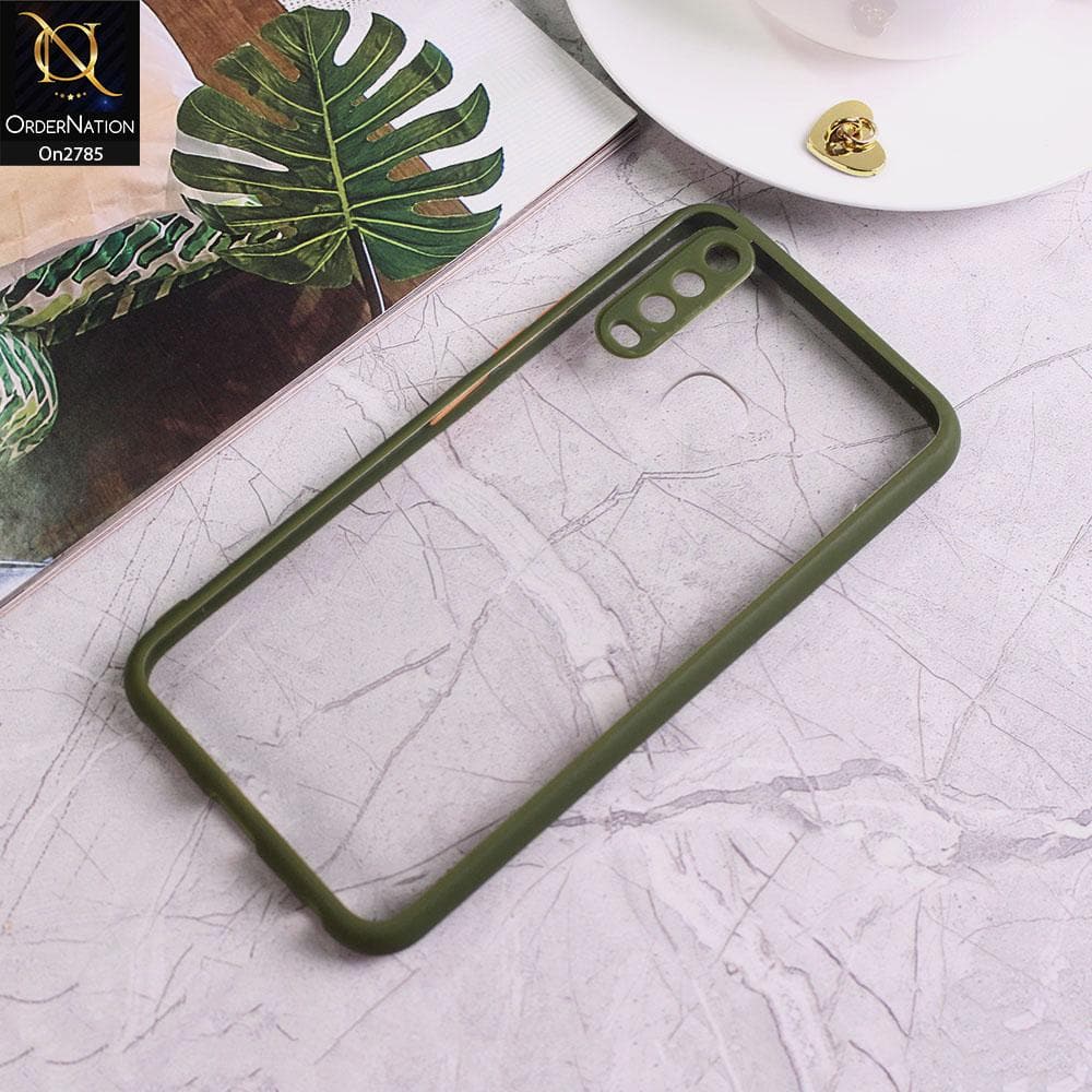 Vivo Y15 - Green - Camera Protection Shiny Acrylic Anti-Shock Bumper Transparent Back Case