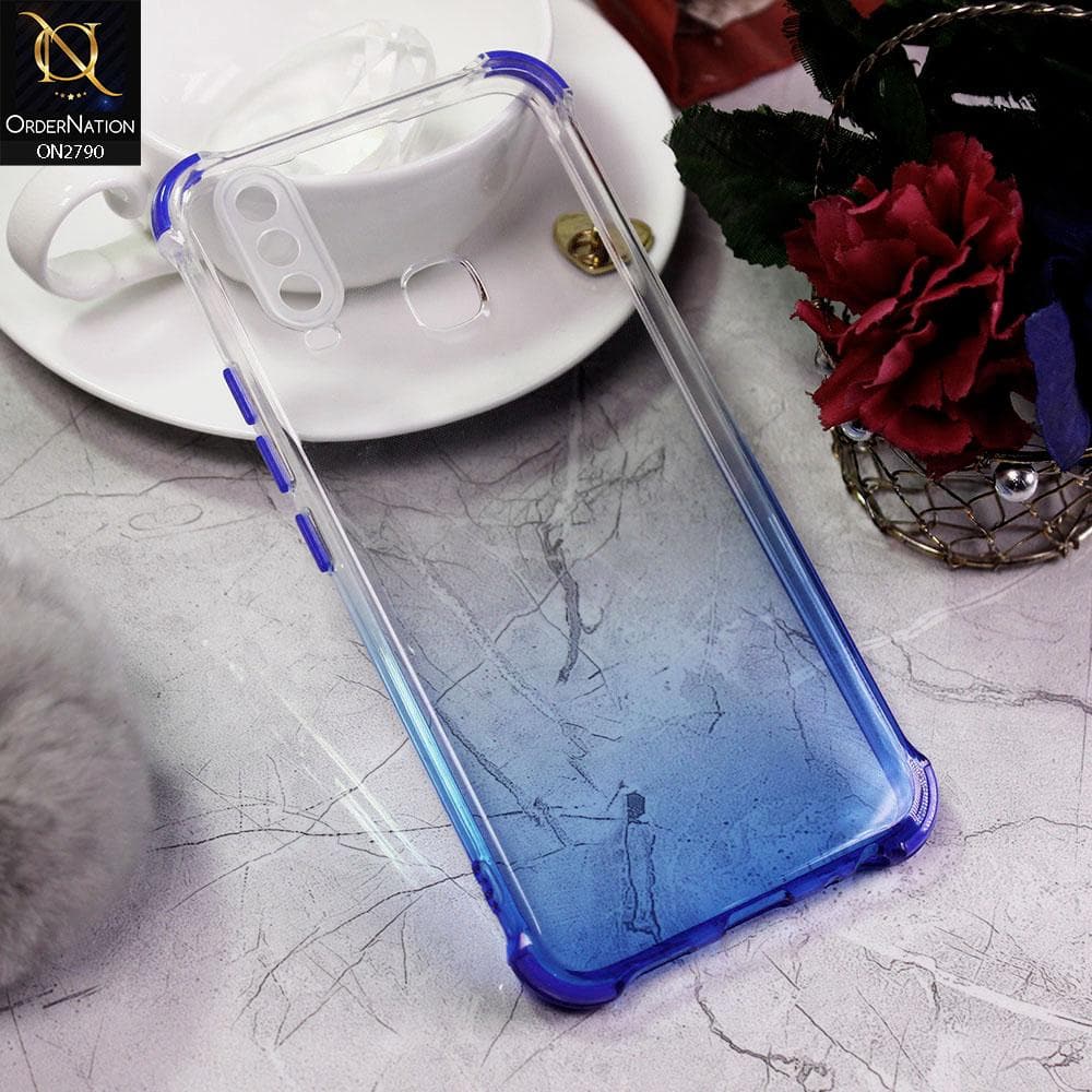 Vivo Y12 Cover - Blue - Dual Gradient Semi Transparent Soft Case