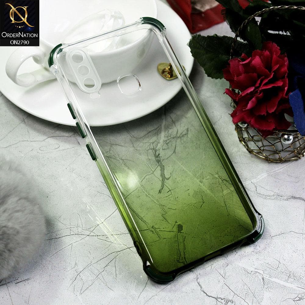 Vivo Y17 Cover - Green - Dual Gradient Semi Transparent Soft Case