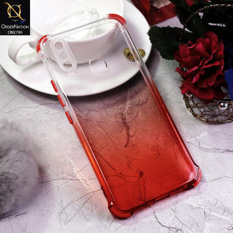 Vivo Y17 Cover - Red - Dual Gradient Semi Transparent Soft Case