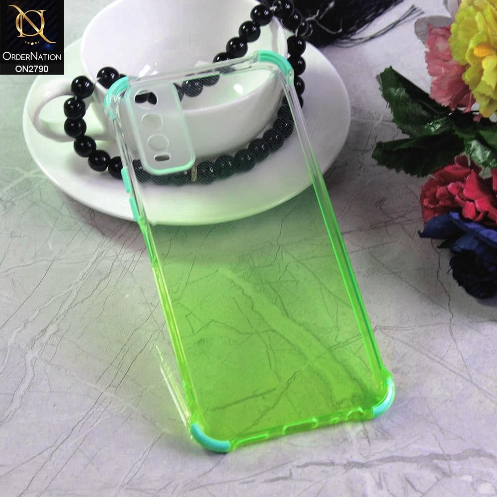 Vivo Y12s Cover - Light Green - Dual Gradient Semi Transparent Soft Case