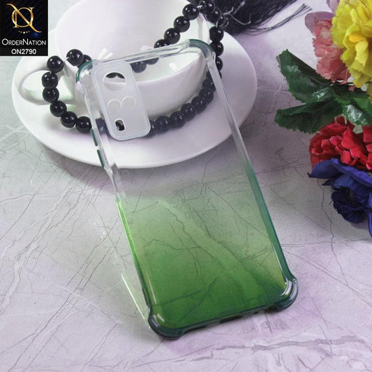 Vivo Y31 Cover - Green - Dual Gradient Semi Transparent Soft Case