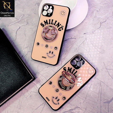 iPhone XS / X Cover - Rose Gold - Tybomb Smiling Shining Case with Kick Stand