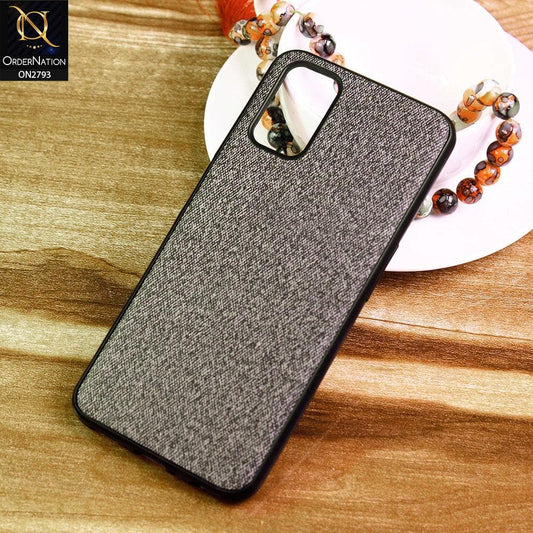 Oppo A52 Cover - Black -  New Jeans Fabric Texture Leather Soft Case