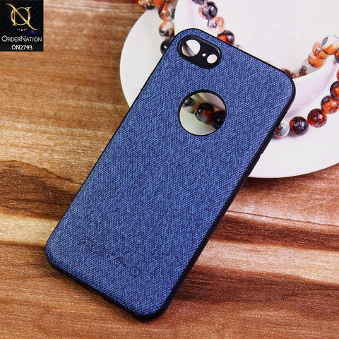 iPhone 8 / 7 Cover - Blue -  New Jeans Fabric Texture Leather Soft Case