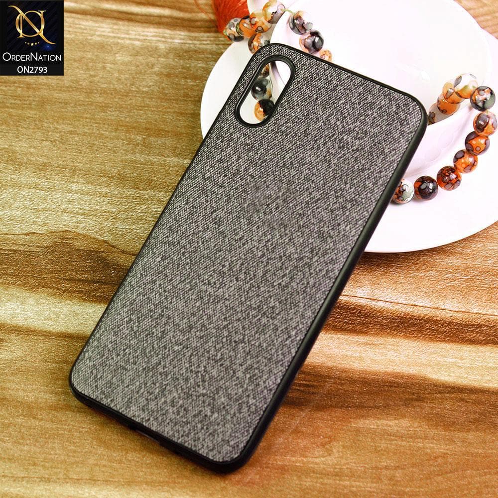 Xiaomi Redmi 9A Cover - Black -  New Jeans Fabric Texture Leather Soft Case