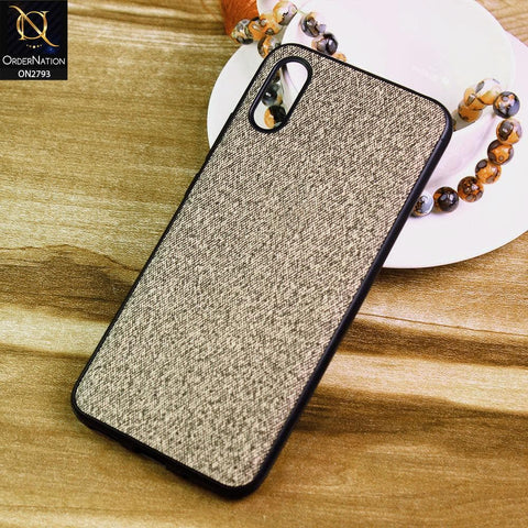 Xiaomi Redmi 9A Cover - Gray -  New Jeans Fabric Texture Leather Soft Case