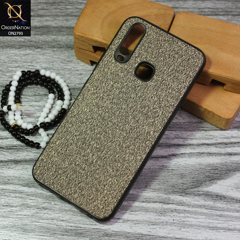 Vivo Y12 Cover - Gray - New Jeans Fabric Texture Leather Soft Case