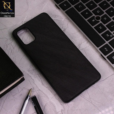 Oppo A52 Cover - Black - Vintage Fabric Look Dotted Soft Case