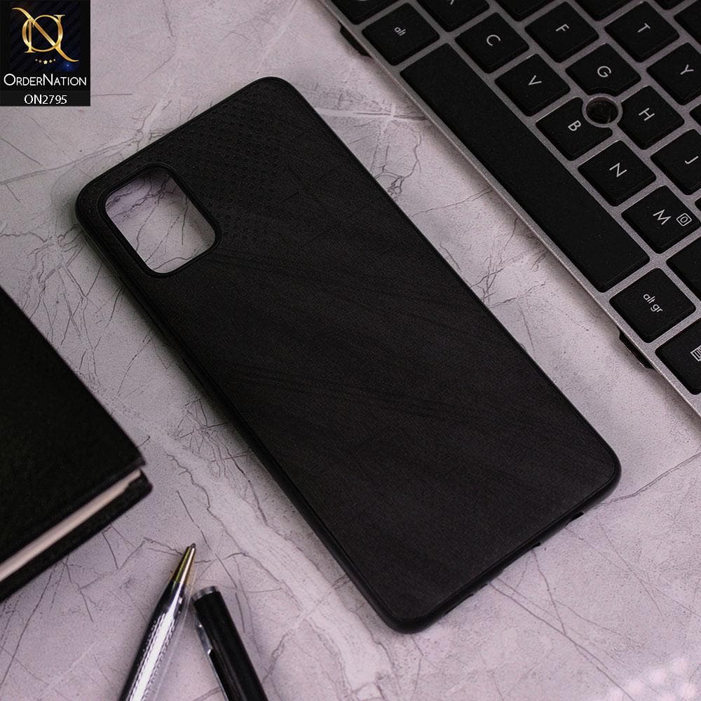 Oppo A72 Cover - Black - Vintage Fabric Look Dotted Soft Case