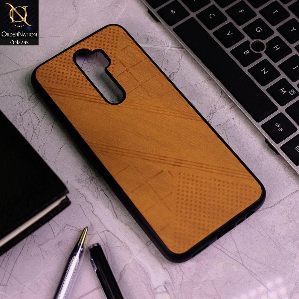 Oppo A5 2020 Cover - Mustard - Vintage Fabric Look Dotted Soft Case