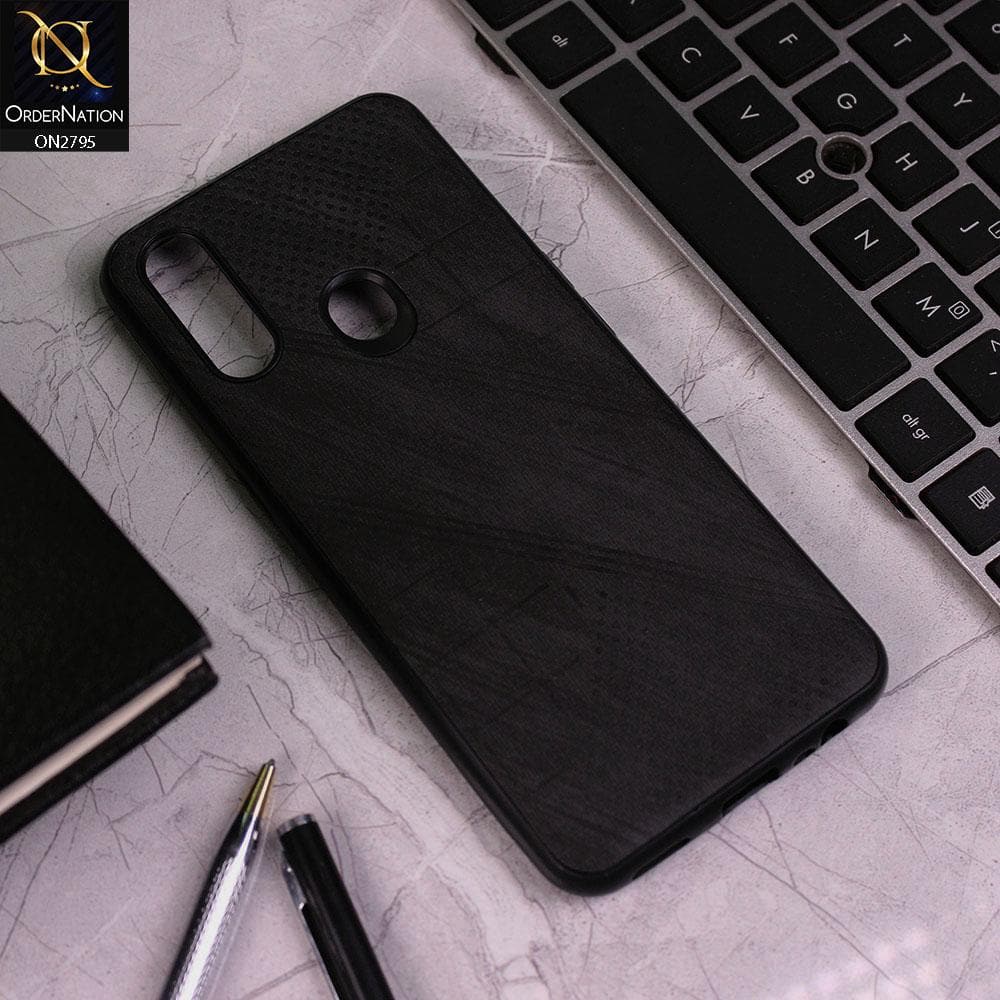 Oppo A31 Cover - Black - Vintage Fabric Look Dotted Soft Case