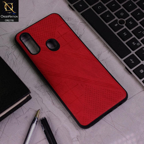 Oppo A31 Cover - Red - Vintage Fabric Look Dotted Soft Case