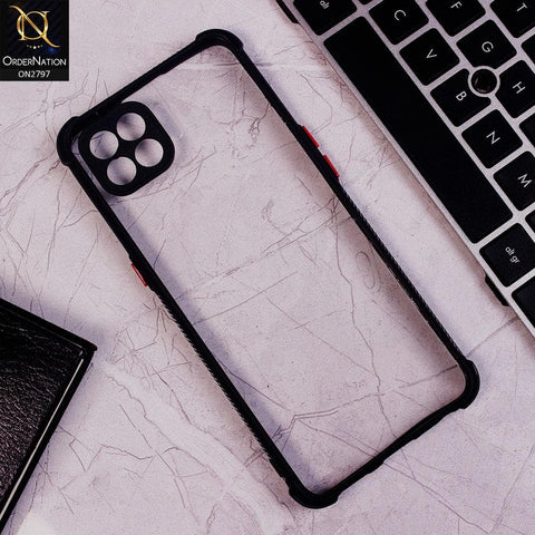 Oppo A93 Cover - Black - Camera Protection Shiny Acrylic Anti-Shock Bumper Clear Case