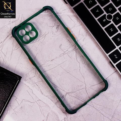 Oppo F17 Pro Cover - Green - Camera Protection Shiny Acrylic Anti-Shock Bumper Clear Case