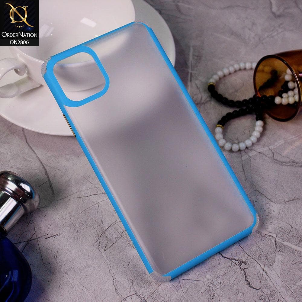 iPhone 11 Cover - Blue - Soft Borders Matte Hard Protective Case