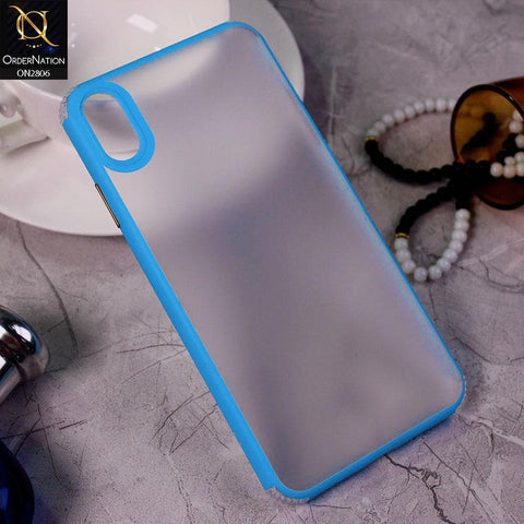 iPhone XS / X Cover - Blue - Soft Borders Matte Hard Protective Case