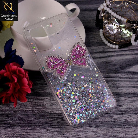 Oppo A92 - Silver - New Trendy Rhinestone Butterfly Brouge Soft Case