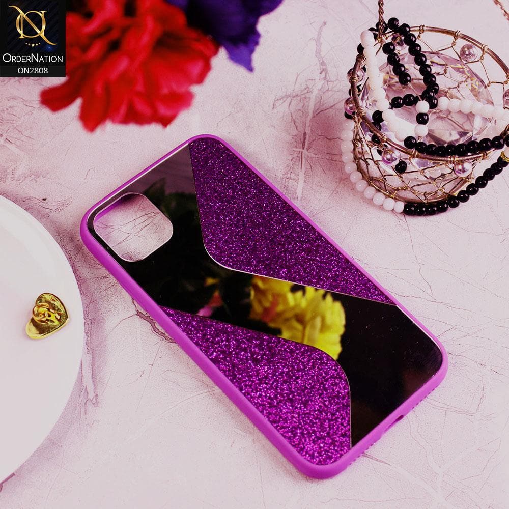 iPhone 11 Pro Cover - Purple - New Stylish Ziggy Mirror Not Moving Glitter Soft Case