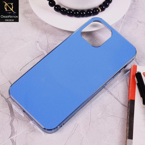 iPhone 12 Pro Max Cover - Light Blue - Matt Look Shiny Borders Soft Case