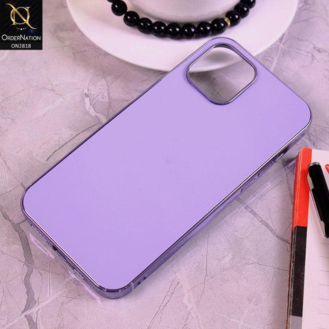 iPhone 12 Pro Max Cover - Purple - Matt Look Shiny Borders Soft Case