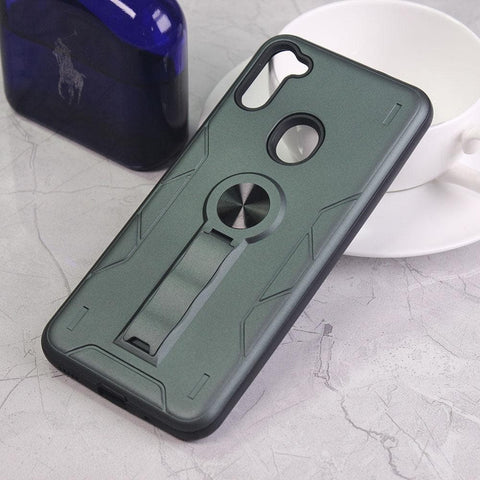 Samsung Galaxy M11 Cover - Green - 2 in 1 Hybrid Protective Case With Kick Stand