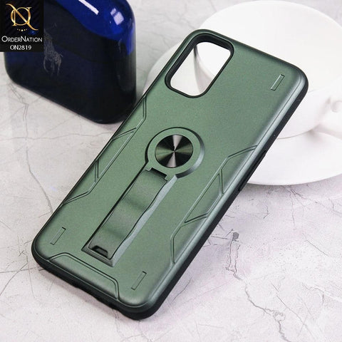 Oppo A72 Cover - Green - 2 in 1 Hybrid Protective Case With Kick Stand