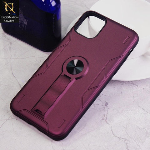 iPhone 12 Cover - Magenta - 2 in 1 Hybrid Protective Case With Kick Stand