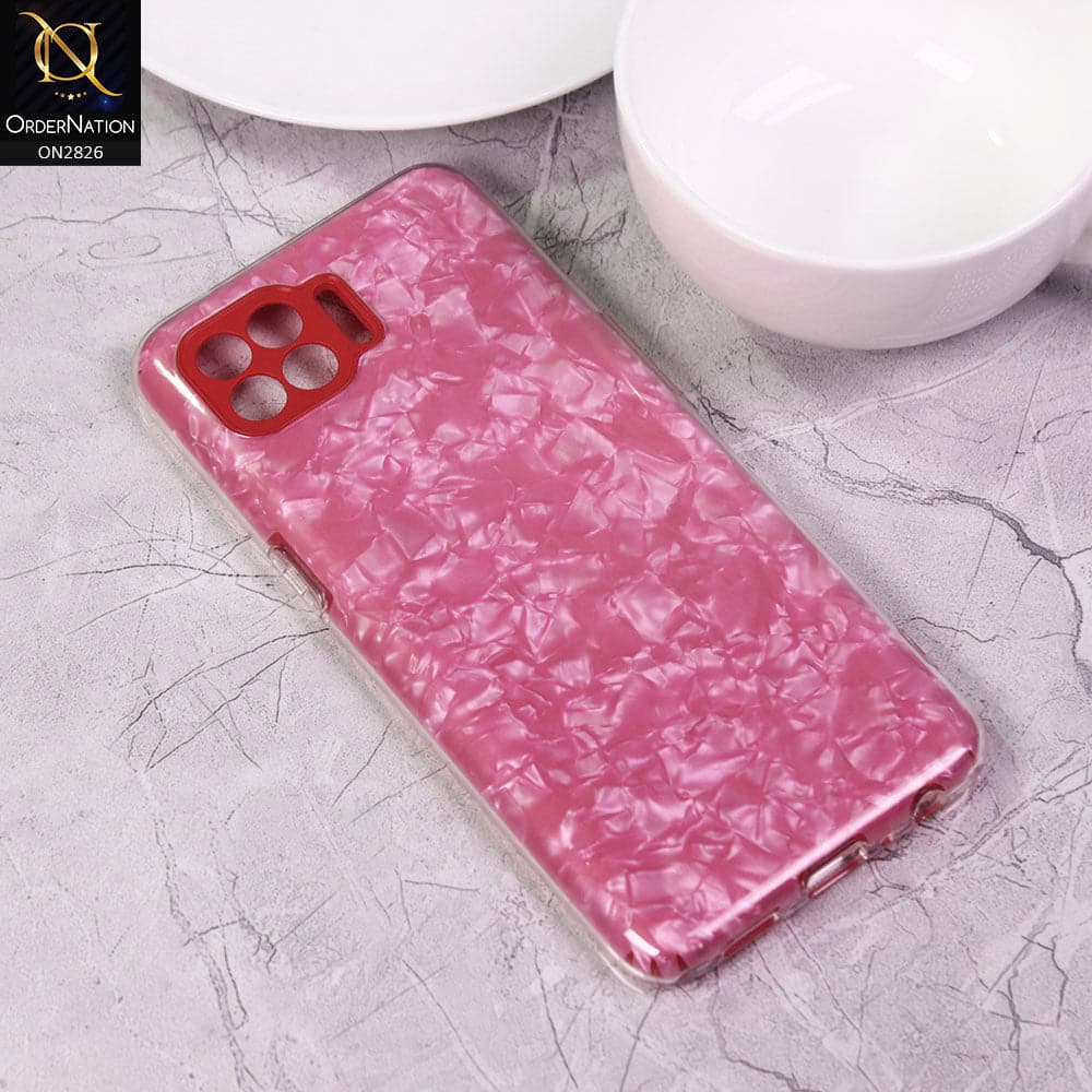 Oppo Reno 4F Cover - Red - New Marble Series 2 in 1 Hybrid Case