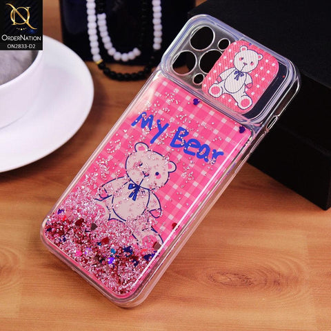 iPhone 11 Pro Max Cover - Design 2 - Moving Liquid Glitter Camera Slide Protection Case