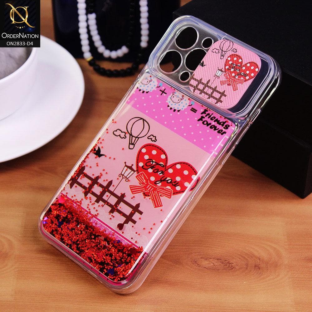 iPhone 11 Pro Max Cover - Design 4 - Moving Liquid Glitter Camera Slide Protection Case