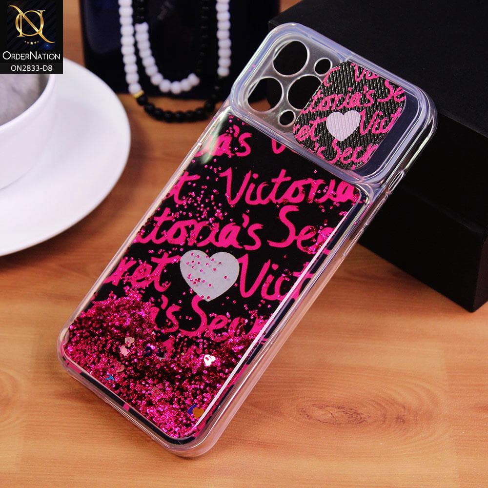 iPhone 11 Pro Max Cover - Design 8 - Moving Liquid Glitter Camera Slide Protection Case