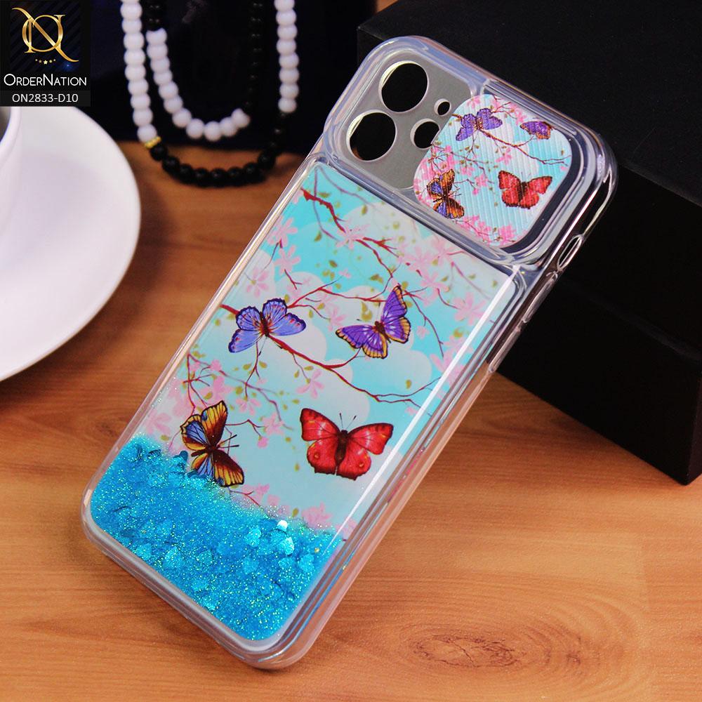 iPhone 12 Cover - Design 10 - Moving Liquid Glitter Camera Slide Protection Case