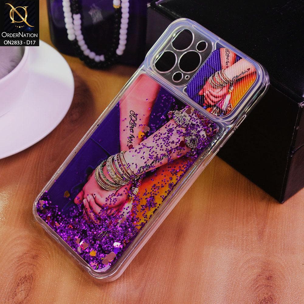 iPhone 12 Pro Max Cover - Design 17 - Moving Liquid Glitter Camera Slide Protection Case