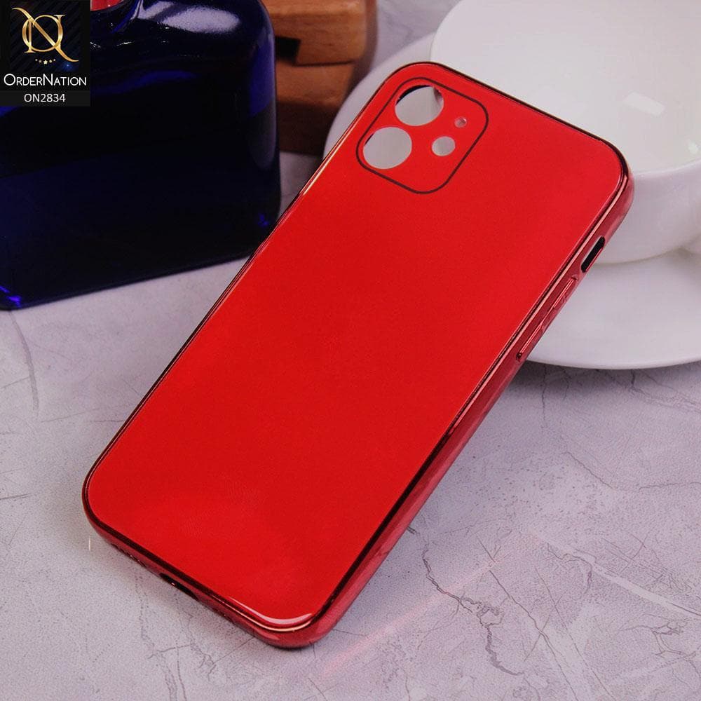 iPhone 12 Cover - Red - New Glossy Shine Soft Borders Back Case