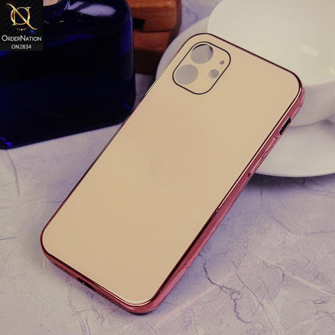 iPhone 12 Cover - Rose Gold - New Glossy Shine Soft Borders Back Case