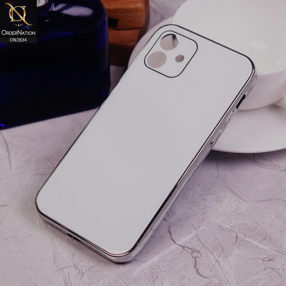 iPhone 12 Cover - White - New Glossy Shine Soft Borders Back Case