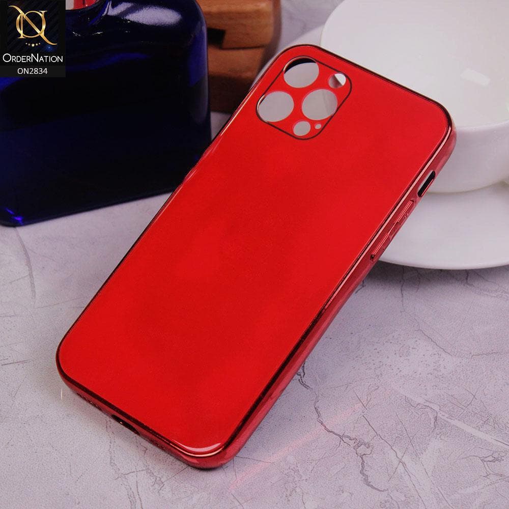 iPhone 12 Pro Max Cover - Red - New Glossy Shine Soft Borders Back Case