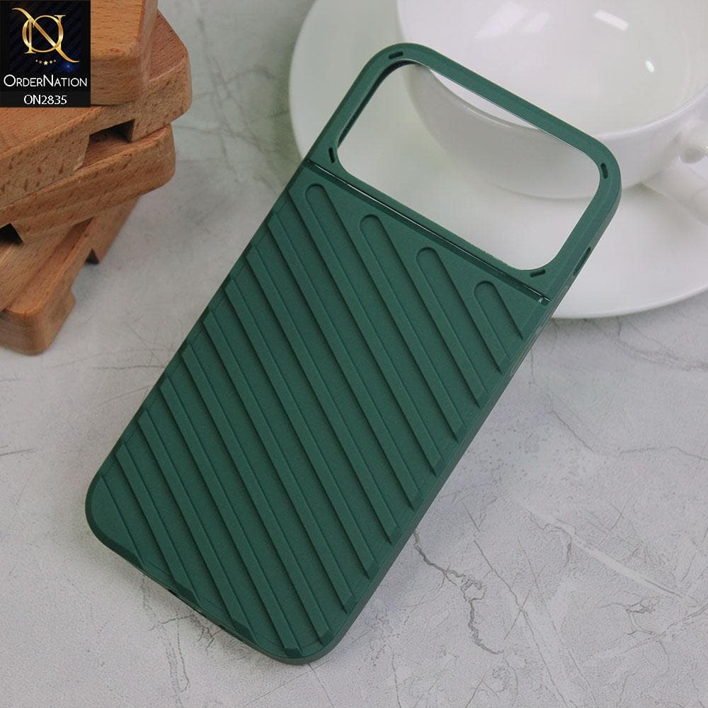 iPhone XS / X Cover - Green - New Stylish Diagonal lines Pattern Soft Case