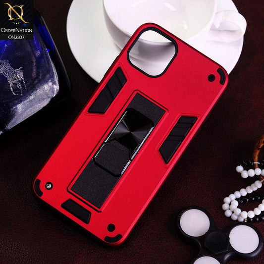 iPhone 11 Pro Cover - Red - Heavy Duty Hybrid 2 in 1 Kick Stand Soft Protective Case