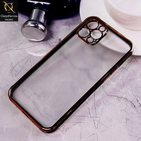 iPhone 12 Pro Cover - Black - Electroplating Semi Transparent Soft Color Border Back Shell Case