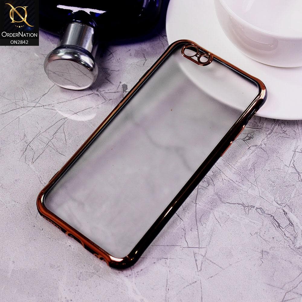 iPhone 6S / 6 Cover - Black - Electroplating Semi Transparent Soft Color Border Back Shell Case