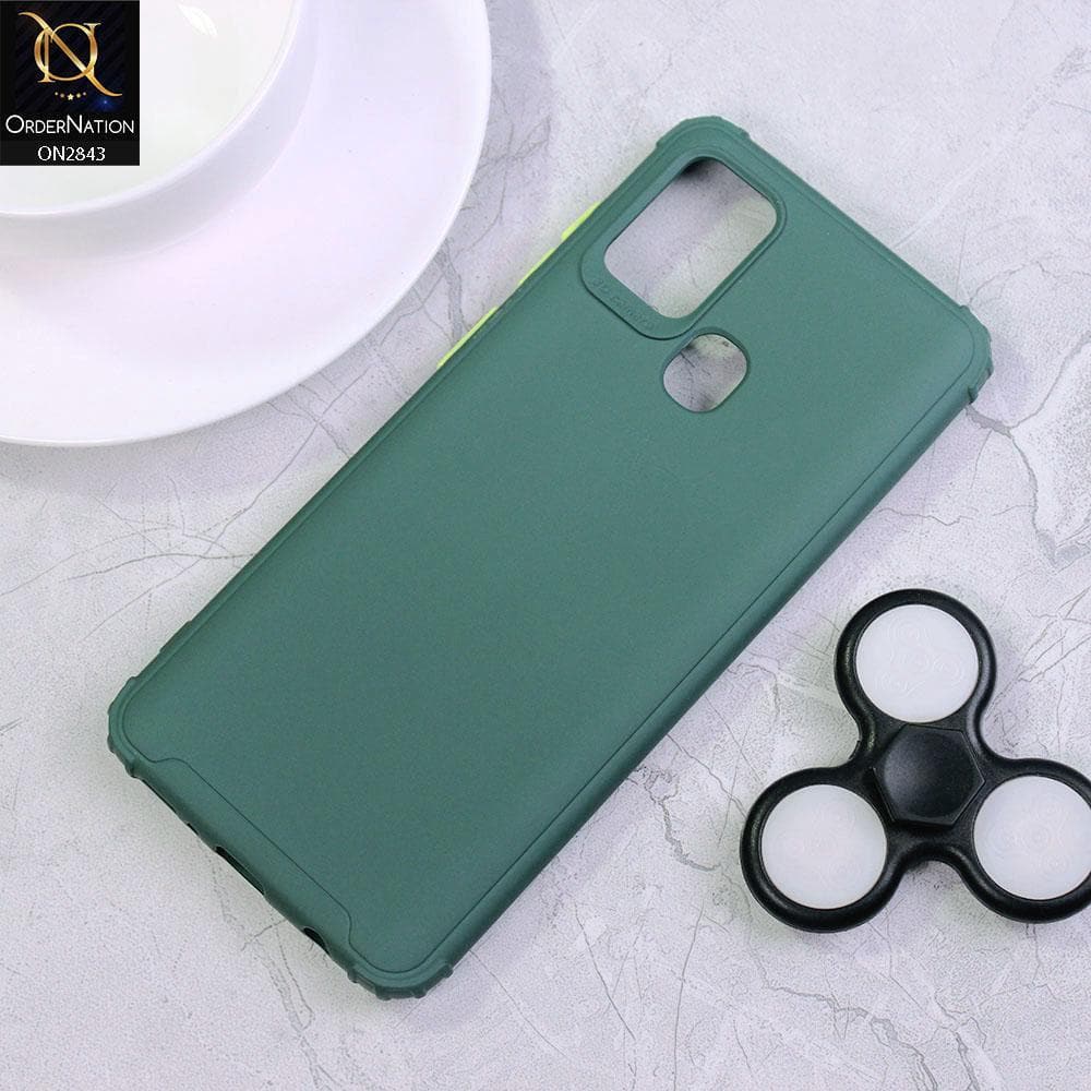 Samsung Galaxy A21s Cover - Dark Green - 3D Camera Soft Silicon Protective Case