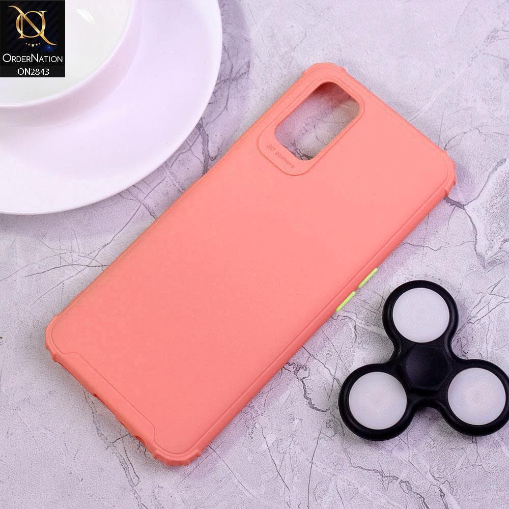 Oppo A52 Cover - Peach - 3D Camera Soft Silicon Protective Case